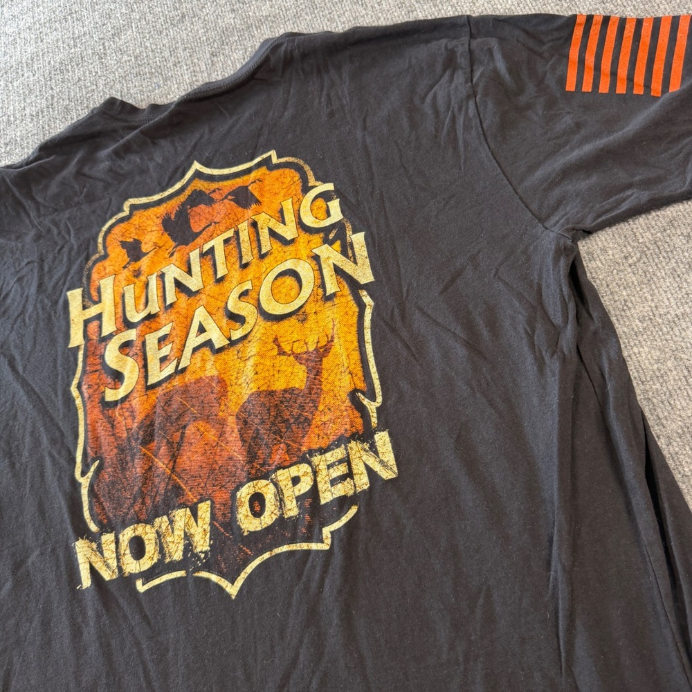 Grunt Style Hunting Season Now Open Graphic T-Shirt Black Cotton XXL 0157
